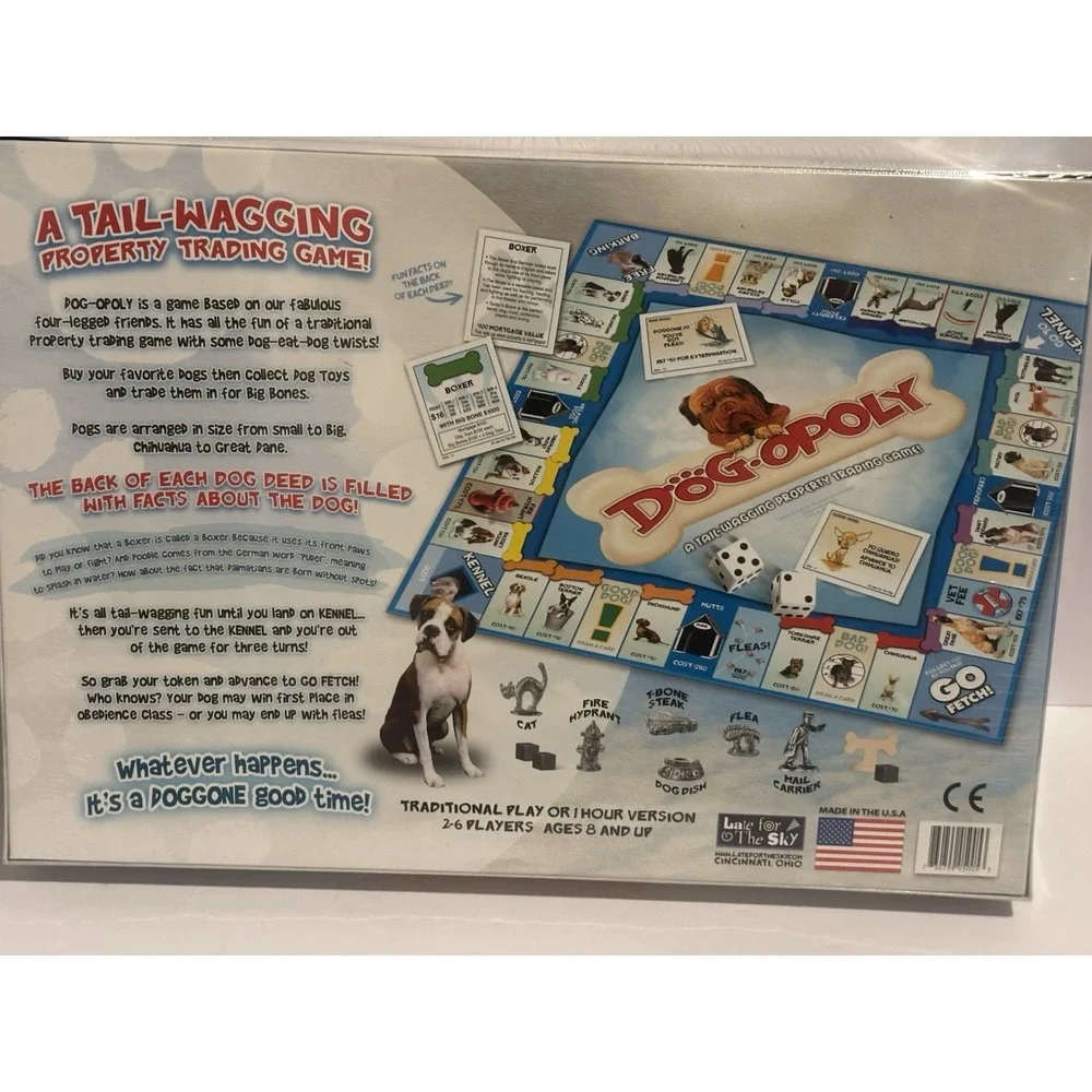 NEW Vintage Dog-Opoly‎ Dogopoly Board Game Monopoly Complete  Original Old Puppy